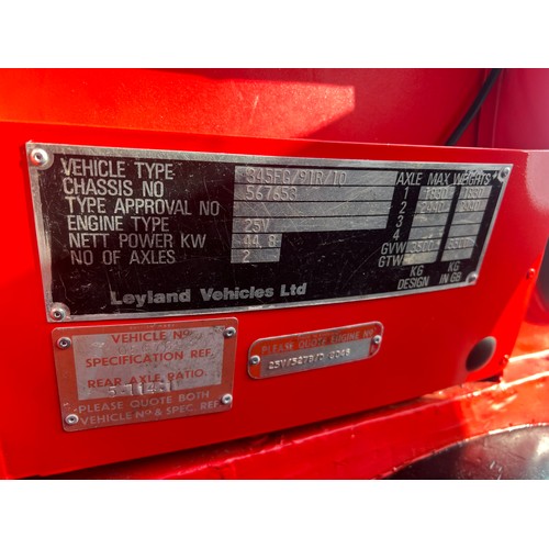 277 - 1981 Leyland FG 345 lorry, showing 96,000 miles, drove to the sale site from Dublin. Runs well. Full... 