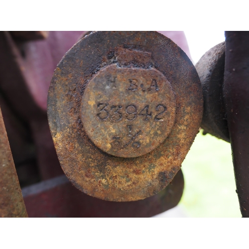 79 - R. Hornsby & Sons open crank engine. Fitted on strong trolley. S/n 33942. Believed to be 3½hp