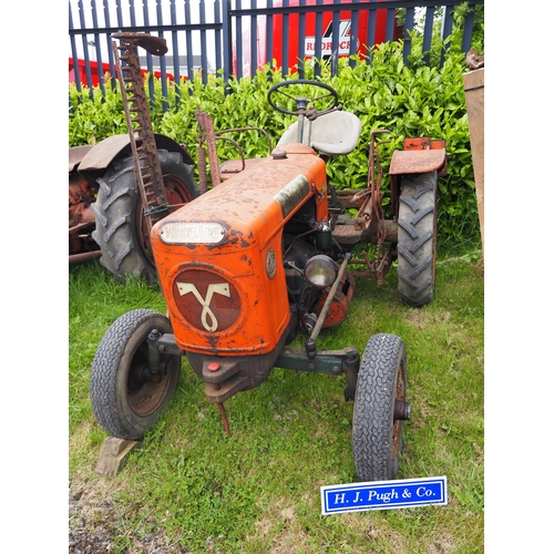 85 - Vendeuvre B2B tractor. Fitted with mid mounted finger bar mower. S/n 53060