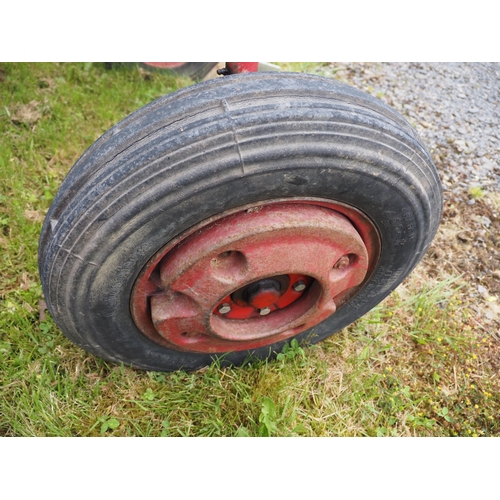 86 - McCormick International Farmall Cub tractor. Fitted with front and rear wheel weights and Mid mounte... 