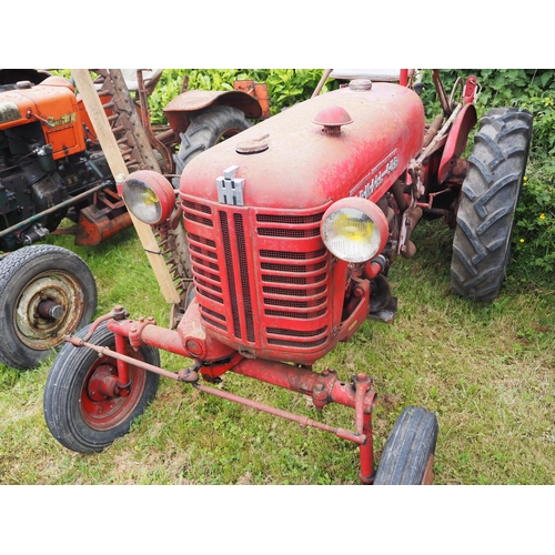 86 - McCormick International Farmall Cub tractor. Fitted with front and rear wheel weights and Mid mounte... 