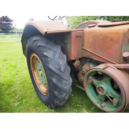 91 - SFV 401 Hot bulb tractor. 1951. Fitted with PTO and rear wheel weights. S/n 25228