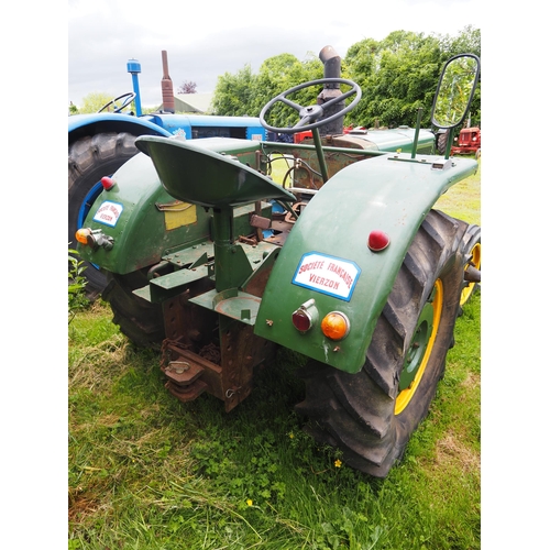 93 - SFV 302 Hot bulb tractor. Fitted with rear wheel weights. Part restored