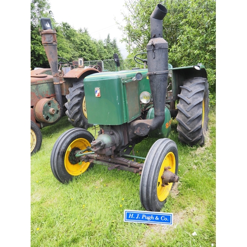 93 - SFV 302 Hot bulb tractor. Fitted with rear wheel weights. Part restored