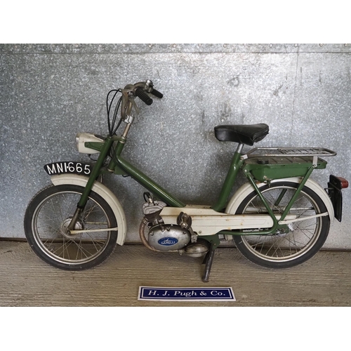 197 - Garelli Moped. 50cc
Frame no. 1GM11520M
Engine no. 2151100
Reg. MNI 665