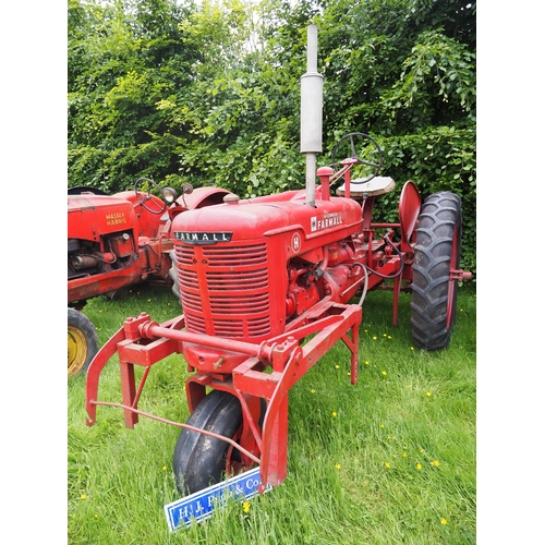 111 - Farmall H row crop tractor. Fitted with hydraulic front toolbar and rear PTO. S/n 10386. Early resto... 