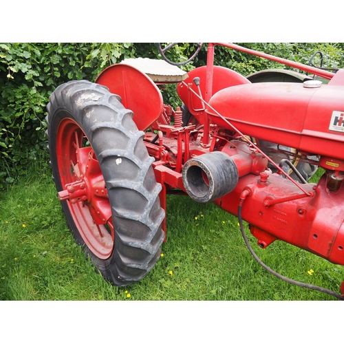 111 - Farmall H row crop tractor. Fitted with hydraulic front toolbar and rear PTO. S/n 10386. Early resto... 