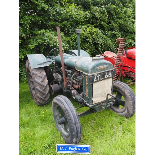 113 - Fordson Standard N wide wing tractor. Engine no. N6015A. Reg. ATL 681