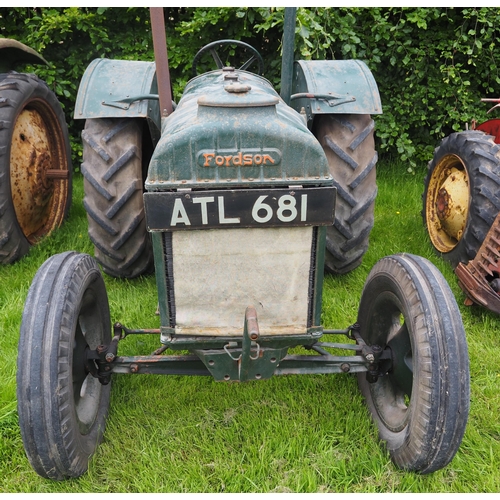 113 - Fordson Standard N wide wing tractor. Engine no. N6015A. Reg. ATL 681