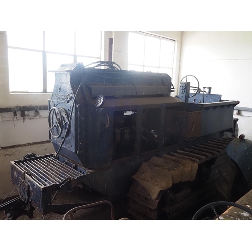 138 - Fowler tracked life boat tractor. Running when barn stored 20 years ago. Fitted with Meadows 6 cylin... 