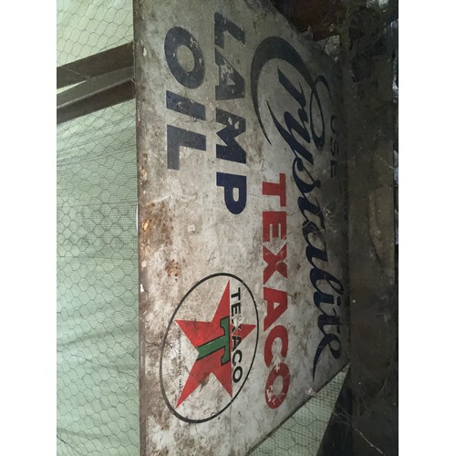 243 - Enamel double sided sign -Use Crystalite Texaco Lamp Oil 22