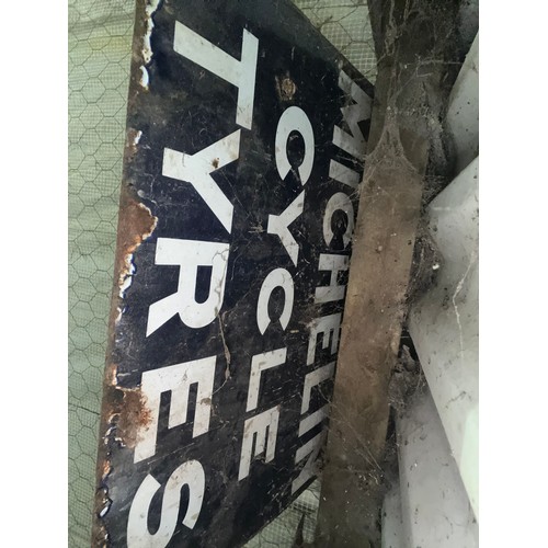 242 - Enamel double sided sign - Michelin Cycle Tyres 22