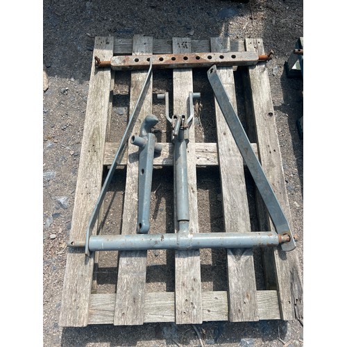 7 - Ferguson T bar, stays, 9 hole drawbar and pick up hitch