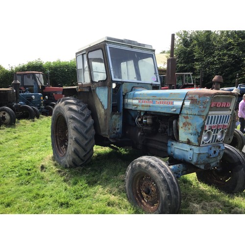 128 - Ford 5000 Tractor. Fitted with Duncan cab. Showing 5594 Hours