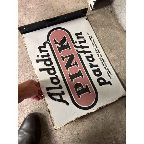 270 - Post mounted enamel sign - Aladdin Pink Paraffin 18