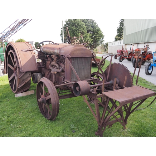 Fordson model F tractor. Fitted with front end sawbench