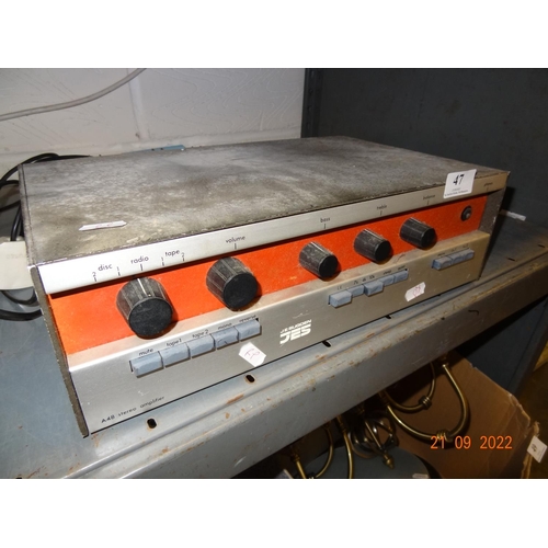 47 - Vintage JES (J.E .Sugden) A48 stereo amp not tested