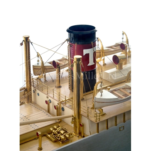 128 - A FINE BUILDER'S WATERLINE MODEL FOR THE M.V. CHULMLEIGH BUILT FOR THE ATLANTIC SHIPPING & TRADI... 