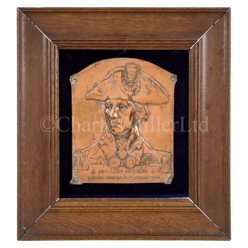 195 - A 1905 CENTENARY COPPER PORTRAIT PLAQUE OF NELSON BY L.F. VON ROSELIEB
with three-quarter shoulder-l... 