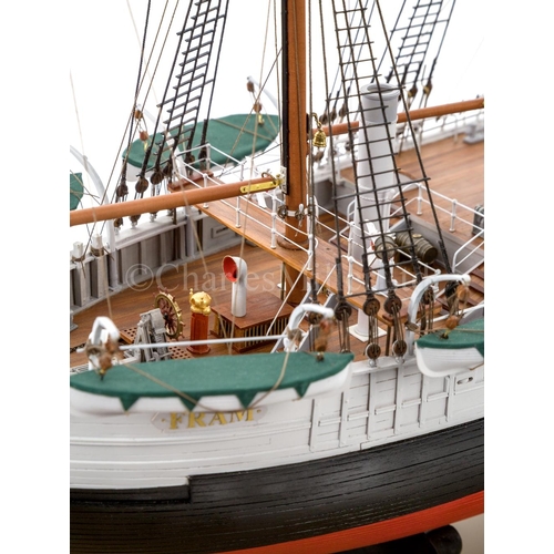 240 - A FINELY DETAILED AND PRESENTED 1:75 SCALE MODEL OF THE ARCTIC AND POLAR EXPLORATION VESSEL FRAM [18... 