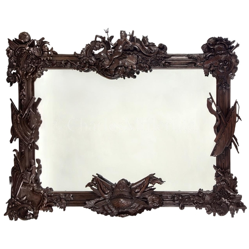 25 - AN IMPRESSIVE MARINE-THEMED OVERMANTLE MIRROR, POSSIBLY FROM A CLUB, CIRCA 1900
with detailed and fi... 