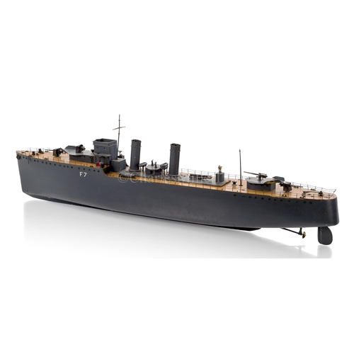 277 - A WORKING SCALE MODEL OF A DESTROYER BY BASSETT-LOWKE LTD. CIRCA 1936
the hull carved from the solid... 