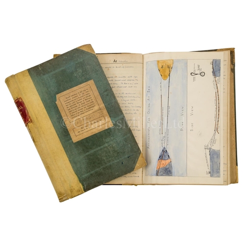 281 - MIDSHIPMAN'S LOG BOOKS FROM H.M.S. RENOWN, CIRCA 1941
kept by W.D.G. Montag, over two volumes betwee... 