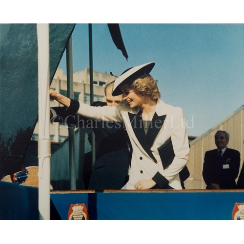 294 - A COMMEMORATIVE PHOTOGRAPH ALBUM FOR H.M.S. CORNWALL, LAUNCHED AT YARROW SHIPBUILDERS LTD BY DIANA, ... 