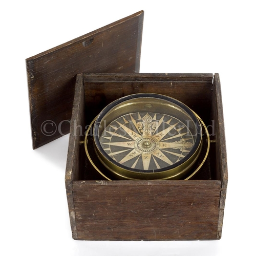 308 - A DRY CARD COMPASS BY SPENCER, BROWNING AND RUST, LONDON, CIRCA 1840
the 5¾in. diameter card signed ... 