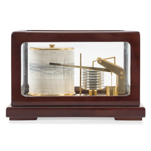 316 - A MODERN BAROGRAPH BY KELVIN HUGHES 
gilt brass movement with eight cell pressure drum, recording dr... 