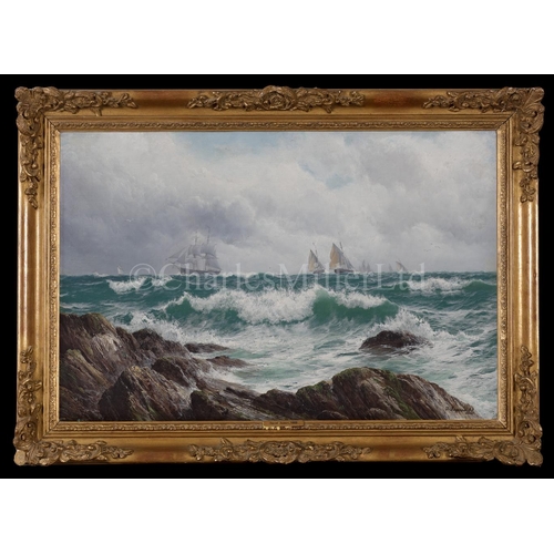 54 - DAVID JAMES (1834-1892) 
Easterly breeze in the Channel
Signed and dated with heightened signature '... 