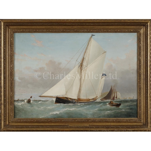 69 - BARLOW MOORE (FL. 1834-1897) 
A Royal Thames Cutter beating for Hurst Castle 
Signed 'Barlow Moore' ... 