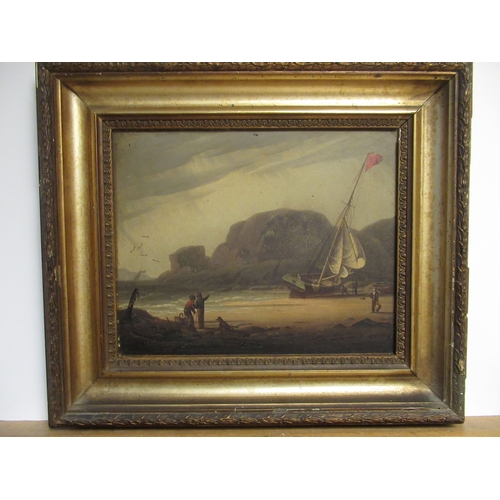 8 - ROBERT W. SALMON (BRITISH, 1775 - 1851)
A beached cutter on the Devon coast
Signed and dated 'R.S. 1... 