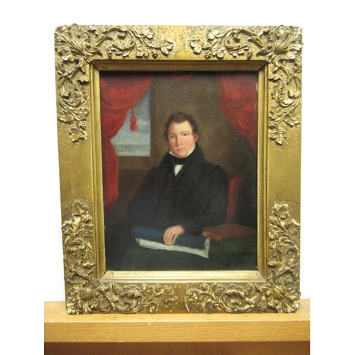 18 - ENGLISH SCHOOL, CIRCA 1840
Portrait of a merchant sea captain
Oil on panel
8½ x 6¾in. (21.5 x 17cm.)... 