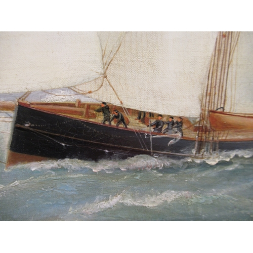 69 - BARLOW MOORE (FL. 1834-1897) 
A Royal Thames Cutter beating for Hurst Castle 
Signed 'Barlow Moore' ... 