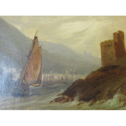 11 - ATTRIBUTED TO WILLIAM SCOTT (1797-1862) 
Entrance to the River Dart with Dartmouth Castle in the for... 