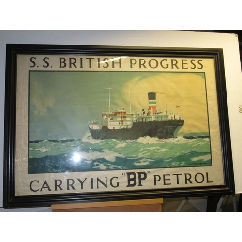 131 -  A BP ADVERTISING POSTER BY NORMAN WILKINSON, CIRCA 1927
depicting the S.S. British Progress underwa... 