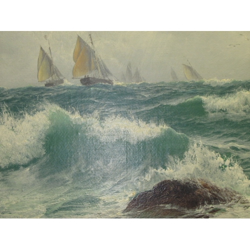 54 - DAVID JAMES (1834-1892) 
Easterly breeze in the Channel
Signed and dated with heightened signature '... 