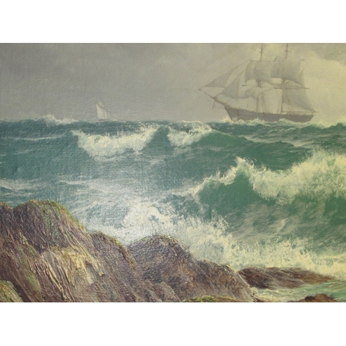 54 - DAVID JAMES (1834-1892) 
Easterly breeze in the Channel
Signed and dated with heightened signature '... 