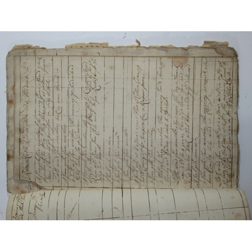 137 - A LOG FROM THE 1664 FOURTH-RATE GREENWICH, KEPT BY CAPTAIN CHARLES WAGER, 1696-1699
written over for... 