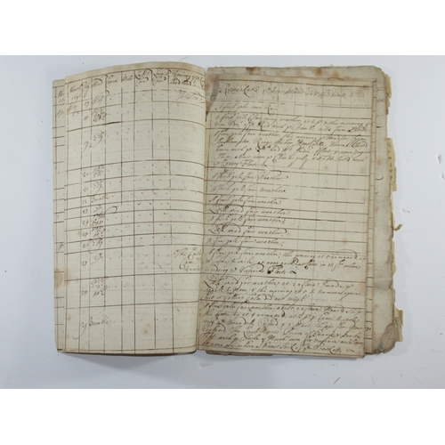 137 - A LOG FROM THE 1664 FOURTH-RATE GREENWICH, KEPT BY CAPTAIN CHARLES WAGER, 1696-1699
written over for... 