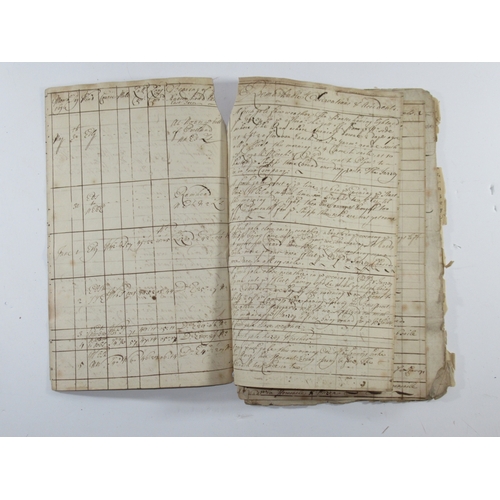 137 - A LOG FROM THE 1664 FOURTH-RATE GREENWICH, KEPT BY CAPTAIN CHARLES WAGER, 1696-1699
written over for... 