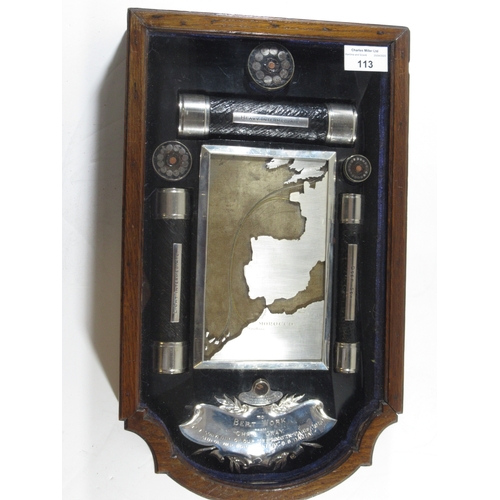 113 - AN HISTORICALLY INTERESTING TELEGRAPH CABLE DISPLAY FROM THE S.S. DACIA, CIRCA 1915
with sectional e... 