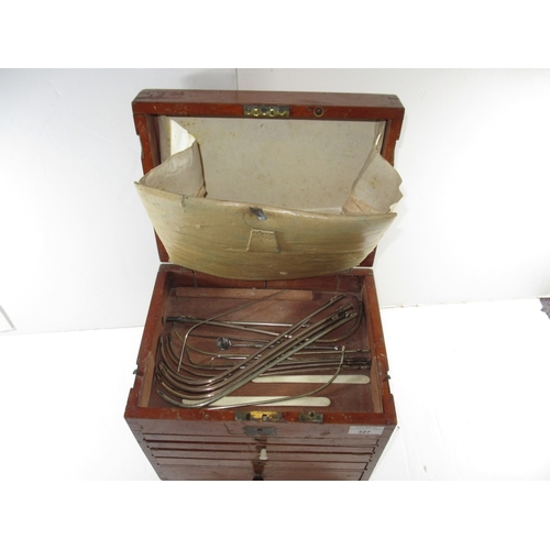 327 - A 19TH CENTURY SURGEON'S TRAVELLING CHEST
conatining a quantity of steel medical instruments and sev... 