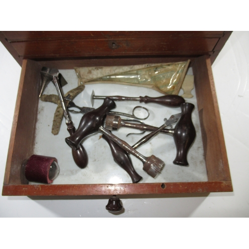 327 - A 19TH CENTURY SURGEON'S TRAVELLING CHEST
conatining a quantity of steel medical instruments and sev... 