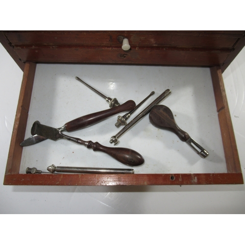 327 - A 19TH CENTURY SURGEON'S TRAVELLING CHEST
conatining a quantity of steel medical instruments and sev... 