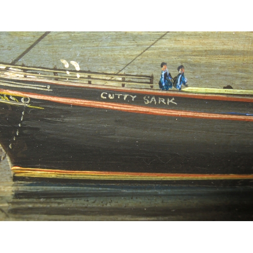 22 - 19TH CENTURY COLONIAL SCHOOL
The Cutty Sark lying off Port Jackson, Sydney Bay, with Aborigines in t... 