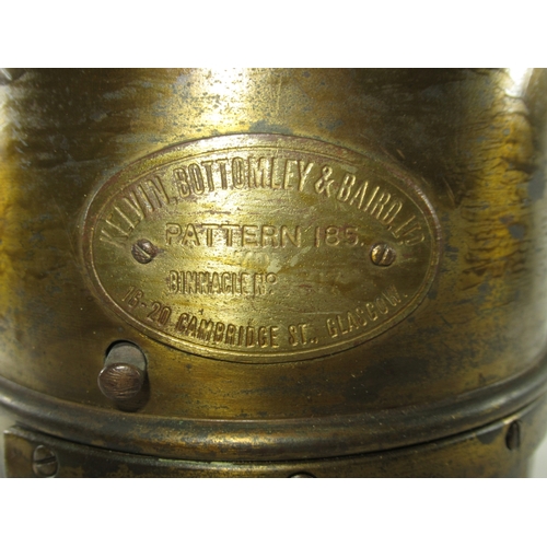 273 - A RARE ALL BRASS 'FAITHFUL FREDDIE' SUBMARINE BINNACLE BY KELVIN BOTTOMLEY & BAIRD LTD., CIRCA 1... 