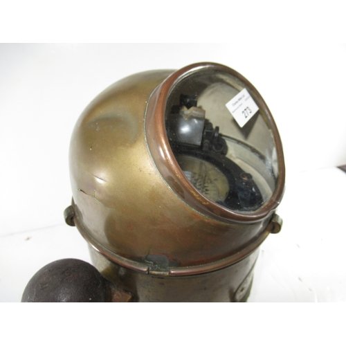 273 - A RARE ALL BRASS 'FAITHFUL FREDDIE' SUBMARINE BINNACLE BY KELVIN BOTTOMLEY & BAIRD LTD., CIRCA 1... 