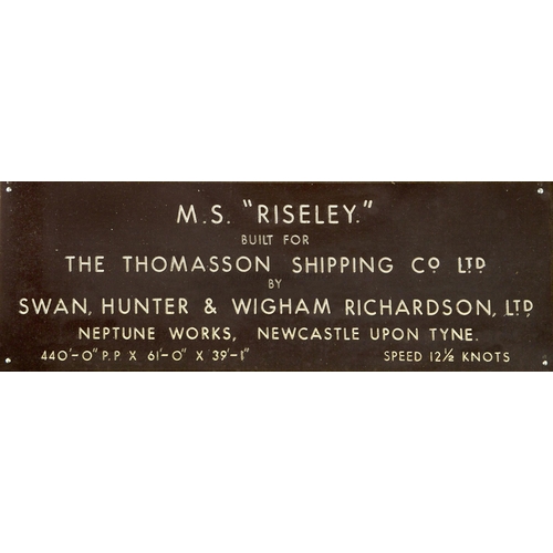 101 - A BUILDER'S MODEL FOR THE M.S. RISELEY, BUILT BY SWAN, HUNTER & WIGHAM RICHARDSON LTD., WALLSEND... 